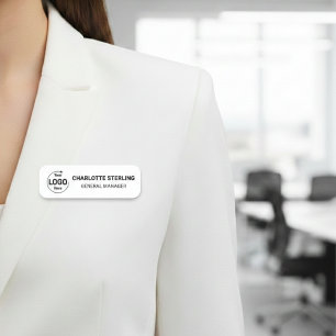 Benutzerdefinierter Logo-Mitarbeiter Weißer Magnet Namensschild