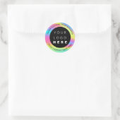 Benutzerdefinierter Logo Name Danke Holograph Rain Runder Aufkleber (Tasche)