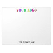 Benutzerdefinierter Logo-Name Text-Werbenotiz Notizblock (Vorderseite)