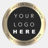 Benutzerdefinierter Logo Name Web Golden Modern Vi Runder Aufkleber (Vorderseite)