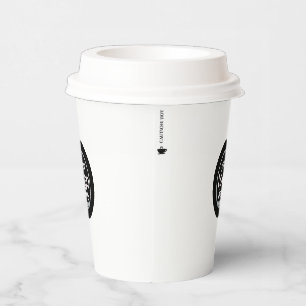 Benutzerdefinierter Logo-Papier-Cup mit "Vorsicht Pappbecher