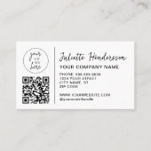 Benutzerdefinierter Logo-QR-Code Foto Elegantes Ge Visitenkarte (Vorderseite)