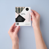 Benutzerdefinierter Logo-QR-Code Foto Rosa Einfach Flyer (Gruppe)