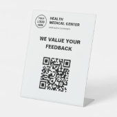 Benutzerdefinierter Logo-QR-Code Medizinische Klin Sockelschild (Vorderseite)
