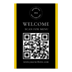 Benutzerdefinierter Logo-QR-Code Modern Glänzend Poster