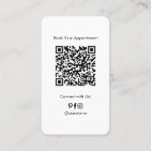 Benutzerdefinierter Logo-QR-Code Modern Minimalist Visitenkarte (Rückseite)
