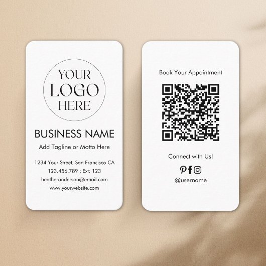 Benutzerdefinierter Logo-QR-Code Modern Minimalist Visitenkarte