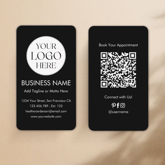 Benutzerdefinierter Logo-QR-Code Modern Minimalist Visitenkarte
