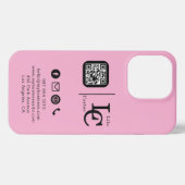 Benutzerdefinierter Logo-QR-Code Rosa Business iPh iPhone Hülle (Rückseite (Horizontal))