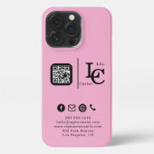 Benutzerdefinierter Logo-QR-Code Rosa Business iPh iPhone Hülle (Rückseite)