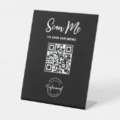 Benutzerdefinierter Logo-QR-Code Scanne Mich Resta Sockelschild (Vorderseite)