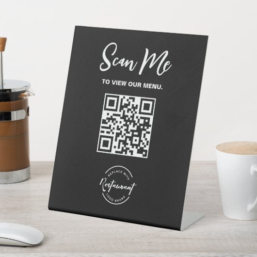 Benutzerdefinierter Logo-QR-Code Scanne Mich Resta Sockelschild (In SItu)