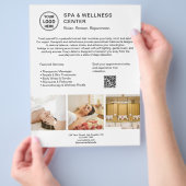 Benutzerdefinierter Logo-QR-Code Spa Wellness Cent Flyer (Hand)