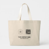 Benutzerdefinierter Logo-QR-Code-Text Branding Wer Jumbo Stoffbeutel (Rückseite)