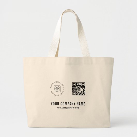 Benutzerdefinierter Logo-QR-Code-Text Branding Wer Jumbo Stoffbeutel (Vorne)