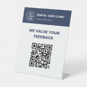 Benutzerdefinierter Logo-QR-Code Zahnklinik Zahnar Sockelschild (Vorderseite)