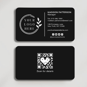 Benutzerdefinierter Logo Social Media QR Code Visitenkarte