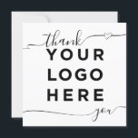 Benutzerdefinierter Logo Text elegant Quadrat Dank<br><div class="desc">Benutzerdefiniertes Logo und Text elegante Herz-Kalligraphie moderne Quadrat Dankeschön Karten. Jede Farbe,  jeder Schriftart,  modern und minimalistisch.</div>