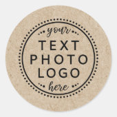 Benutzerdefinierter Logo-Text erstellen Sie Ihr ei Runder Aufkleber (Vorderseite)