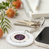 Benutzerdefinierter LOGO Text Moderne Schwarz-weiß Schlüsselanhänger (Vorderseite rechts)