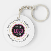 Benutzerdefinierter LOGO Text Moderne Schwarz-weiß Schlüsselanhänger (Rückseite)