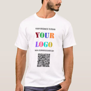Benutzerdefinierter Logo-Text und QR-Code Business T-Shirt