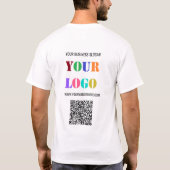 Benutzerdefinierter Logo-Text und QR-Code Business T-Shirt (Rückseite)