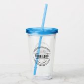 Benutzerdefinierter Logo-Tumbler mit Strohhalm Acryltrinkbecher (Rückseite)