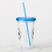 Benutzerdefinierter Logo-Tumbler mit Strohhalm Acryltrinkbecher (Links)