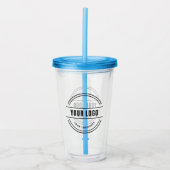 Benutzerdefinierter Logo-Tumbler mit Strohhalm Acryltrinkbecher (Vorderseite)