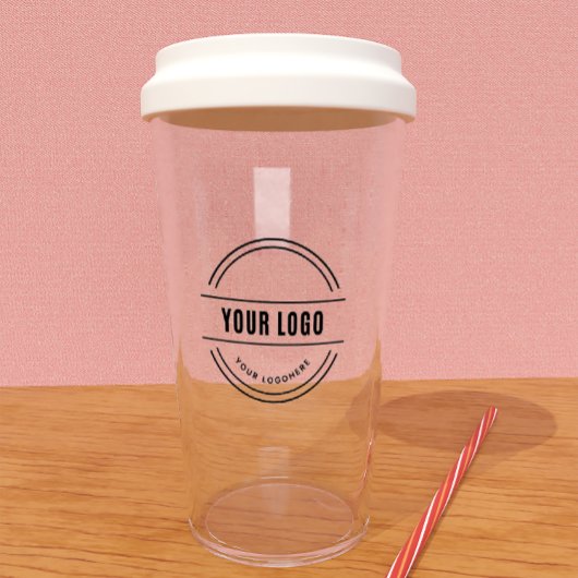 Benutzerdefinierter Logo-Tumbler mit Strohhalm Acryltrinkbecher