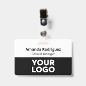 Benutzerdefinierter Logobediensteter einfacher wei Ausweis (Vorderseite mit Clip)