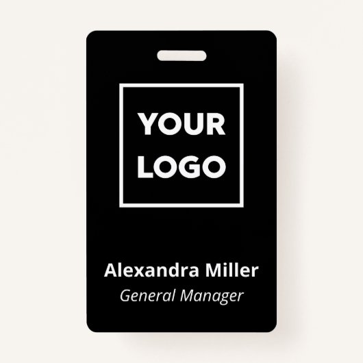 Benutzerdefinierter Logomitarbeiter Einfacher schw Ausweis (Vorderseite)
