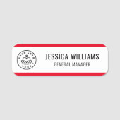 Benutzerdefinierter Logomitarbeiter Rot Namensschild (Vorderseite)