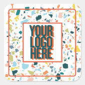 Benutzerdefinierter Logosticker mit farbenfrohen F Quadratischer Aufkleber (Vorderseite)