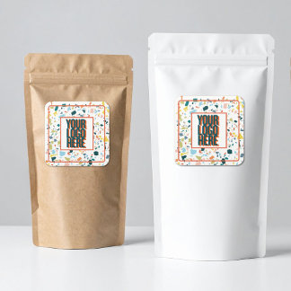 Benutzerdefinierter Logosticker mit farbenfrohen F Quadratischer Aufkleber