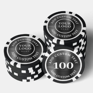 Benutzerdefinierter Logotext im schwarzen Metallst Pokerchips