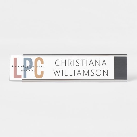 Benutzerdefinierter LPC-lizenzierter Beruflicher B Schreibtischnamensplakette (Vorderseite )