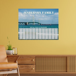 Benutzerdefinierter Mackinac Bridge Geburtstagskal Poster