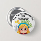 Benutzerdefinierter Mädchen-Buchhalter-Nehmen Sie Button (Vorne & Hinten)