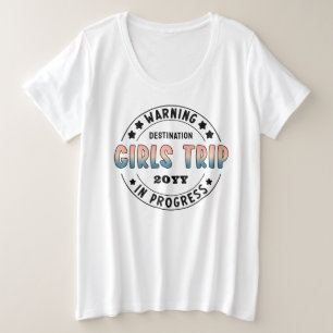 Benutzerdefinierter Mädchen-Trip in Arbeit Farbver Große Größe T-Shirt