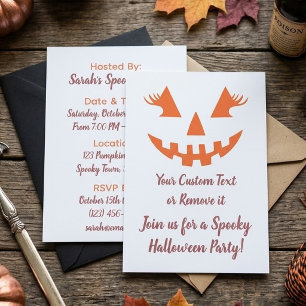 Benutzerdefinierter Mädchenhafter Jack O Lantern K Einladung