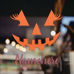 Benutzerdefinierter Mädchenhafter Jack O Lantern K Fensteraufkleber