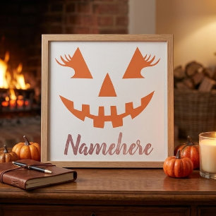 Benutzerdefinierter Mädchenhafter Jack O Lantern K Fotodruck