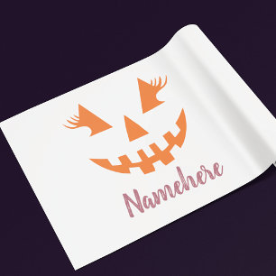 Benutzerdefinierter Mädchenhafter Jack O Lantern K Geschenkpapier Set