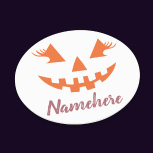 Benutzerdefinierter Mädchenhafter Jack O Lantern K Runder Pappuntersetzer