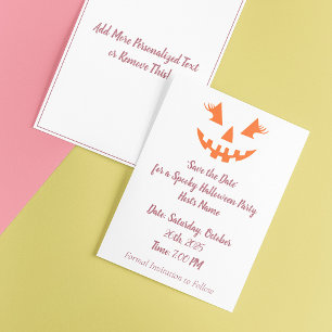 Benutzerdefinierter Mädchenhafter Jack O Lantern K Save The Date