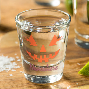 Benutzerdefinierter Mädchenhafter Jack O Lantern K Schnapsglas