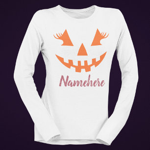 Benutzerdefinierter Mädchenhafter Jack O Lantern K T-Shirt