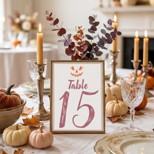 Benutzerdefinierter Mädchenhafter Jack O Lantern K Tischnummer